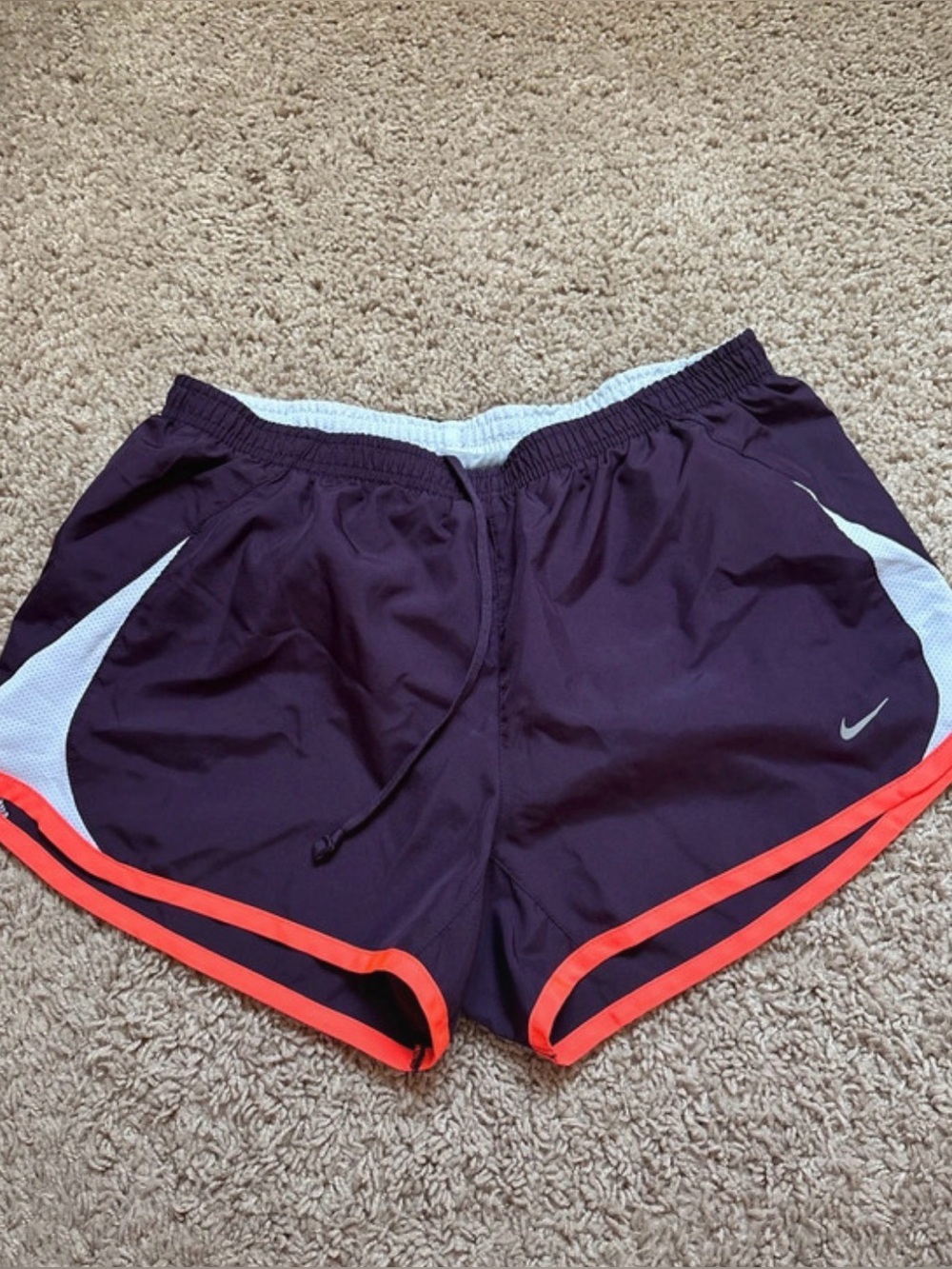 Nike Women's Plum Athletic Shorts with Coral Trim